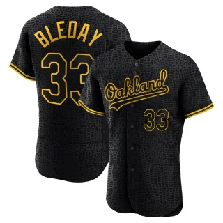 Authentic Men's JJ Bleday Oakland Athletics Snake Skin City Jersey - Black