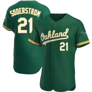 Authentic Men's Tyler Soderstrom Oakland Athletics Kelly Alternate Jersey - Green