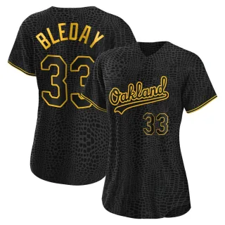 Authentic Women's JJ Bleday Oakland Athletics Snake Skin City Jersey - Black