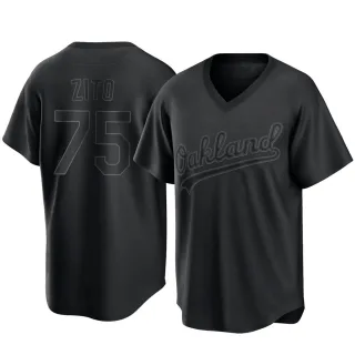 Replica Men's Barry Zito Oakland Athletics Pitch Fashion Jersey - Black