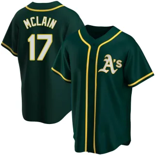 Replica Men's Denny Mclain Oakland Athletics Alternate Jersey - Green