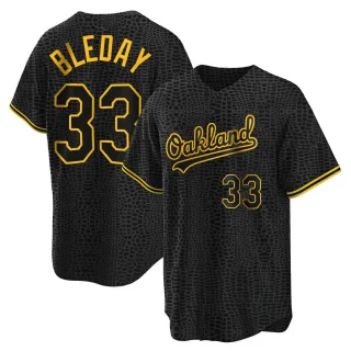 Replica Men's JJ Bleday Oakland Athletics Snake Skin City Jersey - Black