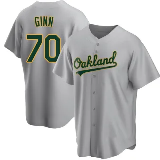 Replica Men's J.T. Ginn Oakland Athletics Road Jersey - Gray