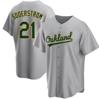 Replica Men's Tyler Soderstrom Oakland Athletics Road Jersey - Gray