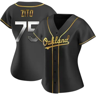 Replica Women's Barry Zito Oakland Athletics Alternate Jersey - Black Golden