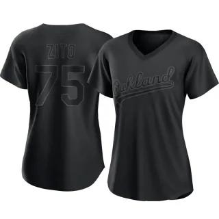 Replica Women's Barry Zito Oakland Athletics Pitch Fashion Jersey - Black