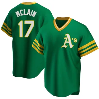 Replica Youth Denny Mclain Oakland Athletics R Kelly Road Cooperstown Collection Jersey - Green