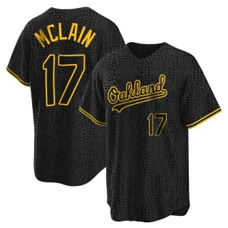 Replica Youth Denny Mclain Oakland Athletics Snake Skin City Jersey - Black