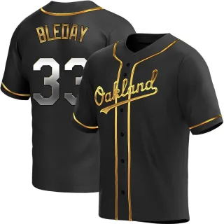 Replica Youth JJ Bleday Oakland Athletics Alternate Jersey - Black Golden