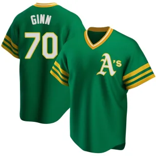 Replica Youth J.T. Ginn Oakland Athletics R Kelly Road Cooperstown Collection Jersey - Green