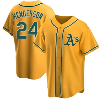 Men's Oakland Athletics Rickey Henderson Green R Kelly Road Cooperstown  Collection Jersey - Replica