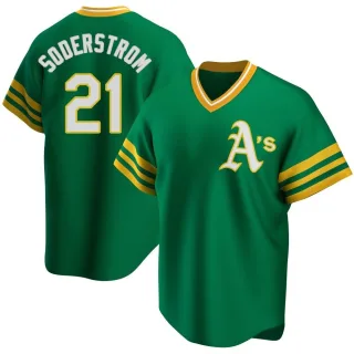 Replica Youth Tyler Soderstrom Oakland Athletics R Kelly Road Cooperstown Collection Jersey - Green